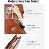 imageBOSTANTEN Womens Leather Wallets RFID Blocking Large Capacity Trifold Card Holder Ladies Phone Clutch BrownCOrange Brown