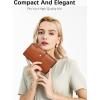 imageBOSTANTEN Womens Leather Wallets RFID Blocking Large Capacity Trifold Card Holder Ladies Phone Clutch BrownCOrange Brown
