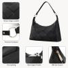 imageBOSTANTEN Woven Purses for Women Vegan Leather Hobo Bag Shoulder HandbagsBlack