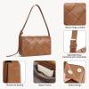 imageBOSTANTEN Woven Purses for Women Vegan Leather Hobo Bag Shoulder HandbagsWoven Brown