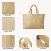 imageBOSTANTEN Woven Tote Bag for Women Top Handle Purses and Handbags Shoulder Crossbody Purse With ZipperBapricot
