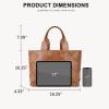 imageBOSTANTEN Woven Tote Bag for Women Top Handle Purses and Handbags Shoulder Crossbody Purse With ZipperBbrown