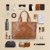 imageBOSTANTEN Woven Tote Bag for Women Top Handle Purses and Handbags Shoulder Crossbody Purse With ZipperBbrown