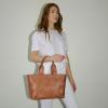imageBOSTANTEN Woven Tote Bag for Women Top Handle Purses and Handbags Shoulder Crossbody Purse With ZipperBbrown