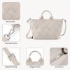 imageBOSTANTEN Woven Tote Bag for Women Top Handle Purses and Handbags Shoulder Crossbody Purse With ZipperLight Grey