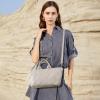 imageBOSTANTEN Woven Tote Bag for Women Top Handle Purses and Handbags Shoulder Crossbody Purse With ZipperLight Grey