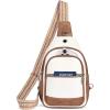 imageBOSTANTEN 7L Sling Bag For Women CrossBody Bags Large Cross Body Purse Vegan Leather Sling Backpack for Travel EssentialsBeige