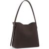 imageBOSTANTEN Bucket Bag Vegan Leather Shoulder Purses for Women Trendy Adjustable StrapCoffee