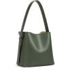 imageBOSTANTEN Bucket Bag Vegan Leather Shoulder Purses for Women Trendy Adjustable StrapGreen
