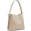 imageBOSTANTEN Bucket Bag Vegan Leather Shoulder Purses for Women Trendy Adjustable StrapKhaki