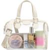 imageBOSTANTEN Clear Bag for Stadium Approved Top Handle Crossbody Purses Barrel Handbag for Events Concerts Travel Daily UseBeige
