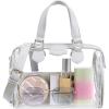 imageBOSTANTEN Clear Bag for Stadium Approved Top Handle Crossbody Purses Barrel Handbag for Events Concerts Travel Daily UseGrey