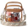 imageBOSTANTEN Clear Bag for Women Stadium Approved Clear Bags Small Crossbody Purse Trendy for Concerts Sports EventsZp03clear Brown Cable Hole