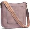 imageBOSTANTEN Crossbody Bags for Women Trendy Vegan Leather Hobo Handbags Fashion Shoulder Purse with Adjustable Guitar StrapPurple