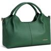imageBOSTANTEN Genuine Leather Purses for Women Designer Handbags Crossbody Shoulder Bags Top Handle Satchel with Adjustable StrapDark Green