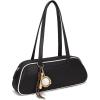 imageBOSTANTEN Handbags for Women Trendy Vegan Leather Underarm Purse Daily Shoulder Bag with Baseball CharmBlack