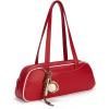 imageBOSTANTEN Handbags for Women Trendy Vegan Leather Underarm Purse Daily Shoulder Bag with Baseball CharmRed