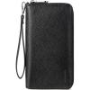 imageBOSTANTEN Leather Wallet for Women RFID Blocking Zip Around Credit Cards Holder Phone ClutchCblack Pebbled