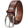 imageBOSTANTEN Mens Genuine Leather Belt Dress Casual Brown Belt for Men 1 38quot Belt for Work Business Golf Jeans with Gift Box004silverdark Brown