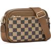 imageBOSTANTEN Quilted Crossbody Bags for Women Vegan Leather Purses Small Shoulder Handbags with Wide StrapCheckered Coffee