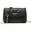 imageBOSTANTEN Shoulder Bag for Women Small Purse Vegan Leather Quilted Crossbody Bags With Chain Trendy Ladies HandbagsBlack