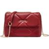 imageBOSTANTEN Shoulder Bag for Women Small Purse Vegan Leather Quilted Crossbody Bags With Chain Trendy Ladies HandbagsWine Red