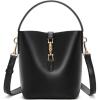 imageBOSTANTEN Small Bucket Bag for Women Crossbody Bags Trendy Vegan Leather Shoulder Purses Designer Ladies HandbagsBlack