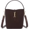 imageBOSTANTEN Small Bucket Bag for Women Crossbody Bags Trendy Vegan Leather Shoulder Purses Designer Ladies HandbagsCoffee
