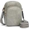 imageBOSTANTEN Small Crossbody Bags for Women Designer Zip Cell Phone Purse Shoulder Handbags Wallet with Card SlotsA09grey