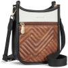 imageBOSTANTEN Small Crossbody Bags for Women Designer Zip Cell Phone Purse Shoulder Handbags Wallet with Card SlotsCblack With Brown With Beige