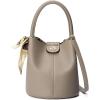 imageBOSTANTEN Small Crossbody Bags for Women Vegan Leather Mini Bucket Handbag Removable Shoulder StrapCamel Brown
