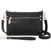 imageBOSTANTEN Small Crossbody Purse Leather Wristlet Purses for Women with Zipper Pocket Casual Clutch BagsAblackwide Bottom