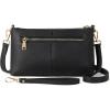 imageBOSTANTEN Small Crossbody Purse Leather Wristlet Purses for Women with Zipper Pocket Casual Clutch BagsBablack