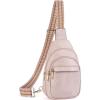 imageBOSTANTEN Small Sling Bag for Women Leather Crossbody Bags Fanny Pack Chest Bag for TravelAPink
