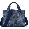 imageBOSTANTEN Small Tote Bag for Women Crossbody Trendy Purses Vegan Leather Satchel Handbags with Shoulder StrapDenim Blue