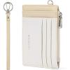 imageBOSTANTEN Small Wallet For Women RFID Leather Credit Card Holder Slim Wristlet Keychain Wallet With Zipper PocketRBeigeApricot