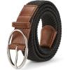 imageBOSTANTEN Women Belts For Jeans Dresses Pants Trendy Ladies Leather Waist Black Belt with Silver Oval Buckle005blackBraided