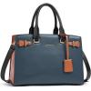 imageBOSTANTEN Women Leather Handbag Designer Satchel Purses Top Handle Shoulder Totes Crossbody BagA02blue With Brown