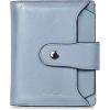 imageBOSTANTEN Women Leather Wallet RFID Blocking Small Bifold Zipper Pocket Wallet Card Case Purse with ID Window1blue