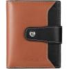imageBOSTANTEN Women Leather Wallet RFID Blocking Small Bifold Zipper Pocket Wallet Card Case Purse with ID WindowBrownBlack