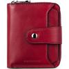 imageBOSTANTEN Women Leather Wallet Small RFID Blocking Bifold Zipper Pocket Wallet Card Case with ID Window BlackBeige3aWine Red
