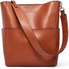 imageBOSTANTEN Womens Leather Designer Handbags Tote Purses Shoulder Bucket BagsA03brown