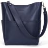 imageBOSTANTEN Womens Leather Designer Handbags Tote Purses Shoulder Bucket BagsA04navy Blue