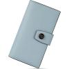 imageBOSTANTEN Womens Leather Wallets RFID Blocking Large Capacity Trifold Card Holder Ladies Phone Clutch BrownDGrey Blue