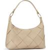 imageBOSTANTEN Woven Purses for Women Vegan Leather Hobo Bag Shoulder HandbagsKhaki