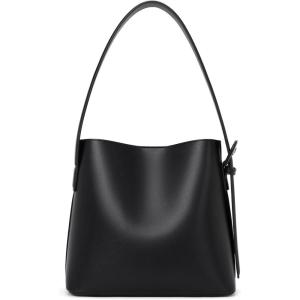 imageBOSTANTEN Bucket Bag Vegan Leather Shoulder Purses for Women Trendy Adjustable StrapBlack
