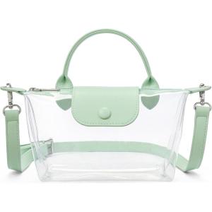 imageBOSTANTEN Clear Bag for Stadium Approved Small Crossbody Purse Handbags for Concerts Sports EventsMint Green