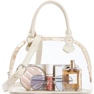 imageBOSTANTEN Clear Bag for Stadium Events Small Crossbody Purse Handbag with Top Handle for Concerts Sports TravelNude