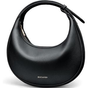 imageBOSTANTEN Crescent Shoulder Bag Vegan Leather Purses for Women Trendy Crossbody Clutch Hobo Handbag Adjustable StrapLarge Black 1063x256x591