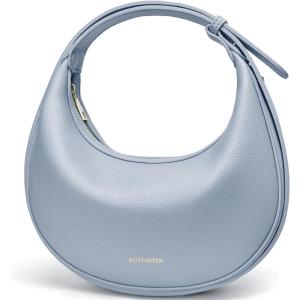 imageBOSTANTEN Crescent Shoulder Bag Vegan Leather Purses for Women Trendy Crossbody Clutch Hobo Handbag Adjustable StrapLarge Light Blue 1063x256x591